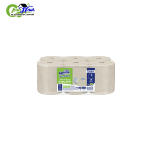 TOALLA EN ROLLO PRECORTADA HOJA TRIPLE NATURAL 100Mt 73689 - PAQ X 6 Unidades