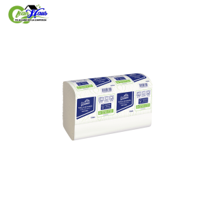 Toalla de Manos Doblada en Z, natural hoja triple 150 Hojas.