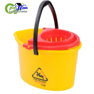 Balde con escurridor 12 litros amarillo para piso mojado