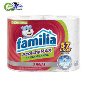 Papel Higiénico Familia Acolchamax Extra Grande x 4 Rollos.