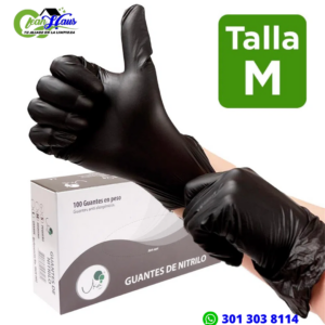 Guante Nitrilo Negro X 100 Unidades Talla M