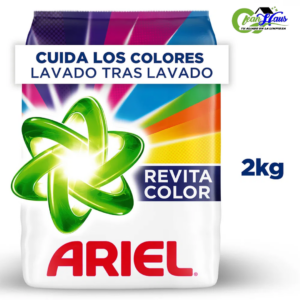 Detergente En Polvo Ariel Revitacolor Para Ropa Blanca Y De Color 2kg