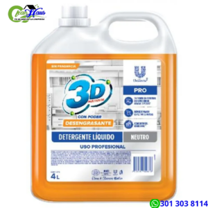 Detergente Liquido Neutro 3D Profesional x4L