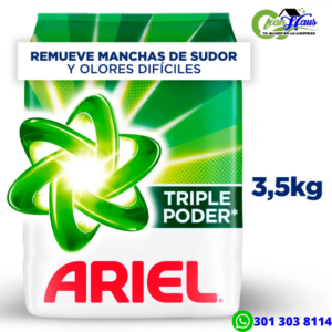 Detergente En Polvo Ariel Triple Poder Para Ropa Blanca Y De Color 3,5kg