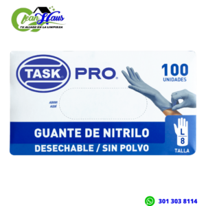 GUANTES NITRILO AZUL TASK PRO T L * 100