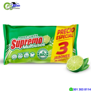 Jabón Supremo Barra Poder Limón Multiusos X 240 Grs