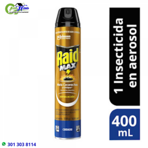 Insecticida Raid Max En Aerosol Cucarachas x 400 ml