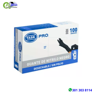 Guante Nitrilo Negro Task Pro Sin Polvo Talla M X 100